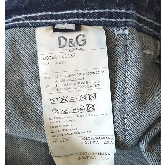 Y2K🔥Dolce & Gabbana❤Love Affair Mini Skirt|Dark Wash Blue Denim - Picture 12 of 14